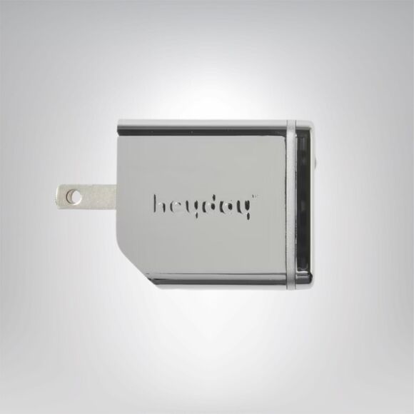 Heyday Dual USB-C 40W Wall Charger Chrome – Fast Charging Adapter - Picture 2 of 5
